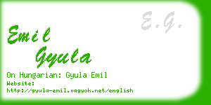 emil gyula business card